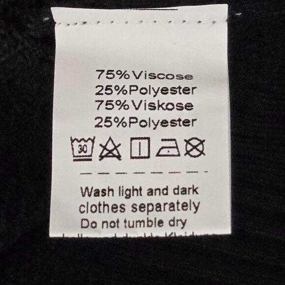 NWT | Black Knit V-Neck Button Up Cardigan Scalloped Trim 3/4 Sleeve | XLarge - Picture 5 of 6